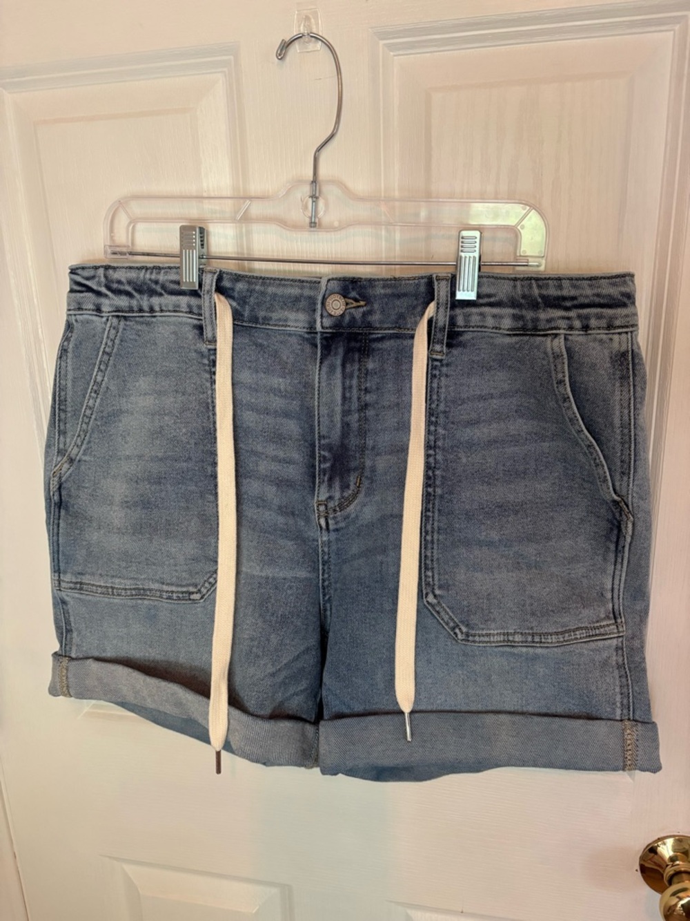 Judy Blue Light Blue Drawstring Denim Shorts